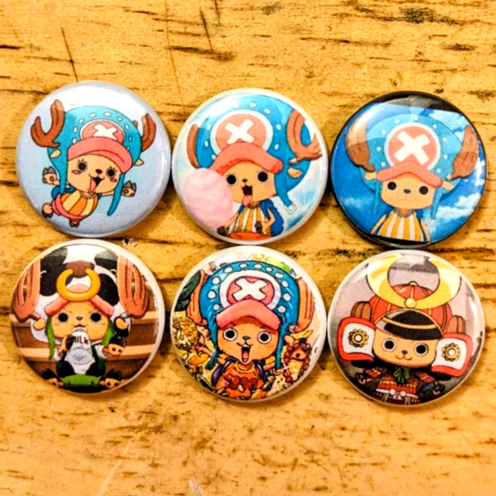 One Piece Tony Tony Chopper 1 inch set of 6 pinback buttons